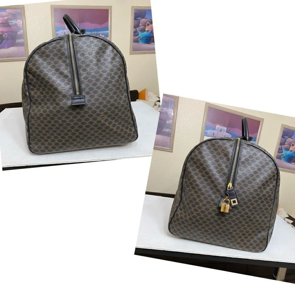 CELINE Black Brown Pvc Leather Travel Bag 🧳 MC98/2